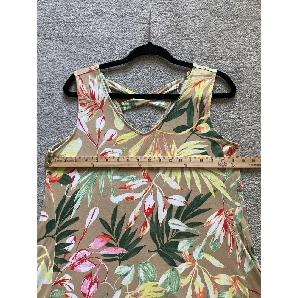 Style & Co Hawaiian Floral Swing Dress Size Large Sleeveless Tropical Cruise - Picture 7 of 7